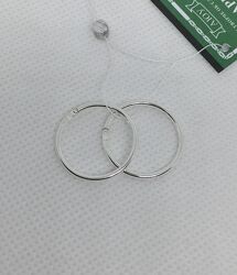 Новые красивые серебряные серьги кольца 20 30 40 50 мм Серебро 925 пробы