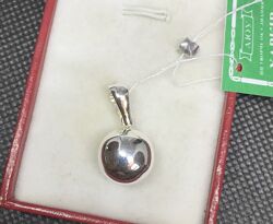 Новый родированый серебряный подвес шар 12 мм Серебро 925 пробы