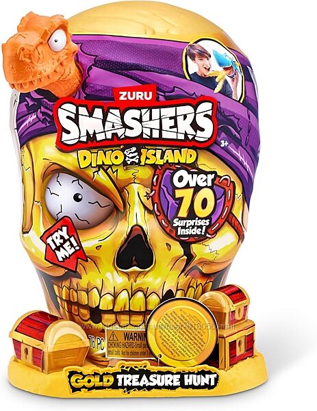 Ігровий набір Великий Череп пірата з динозавром Smashers Dino Island Gold