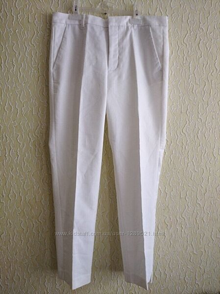 Нові білі бавовняні класичні штани брюки , р.40, Zara Basic, Сток