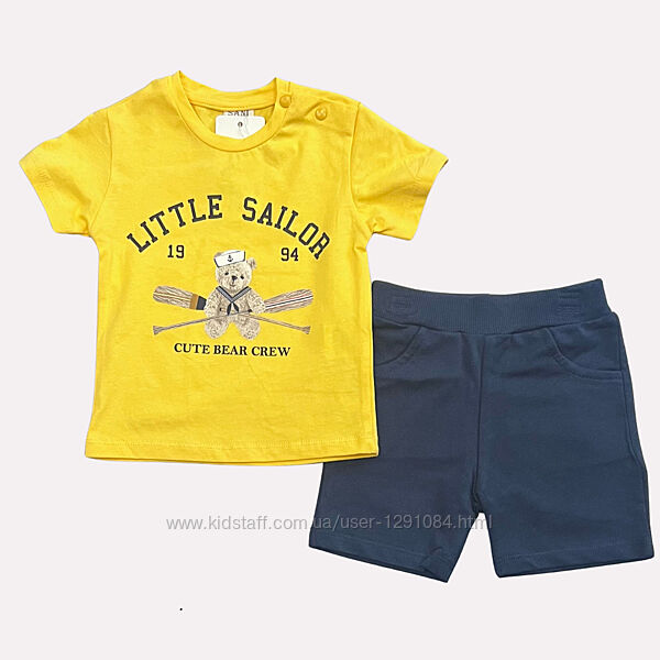 Детский летний костюм на мальчика футболка и шорты 9 мес-2 года