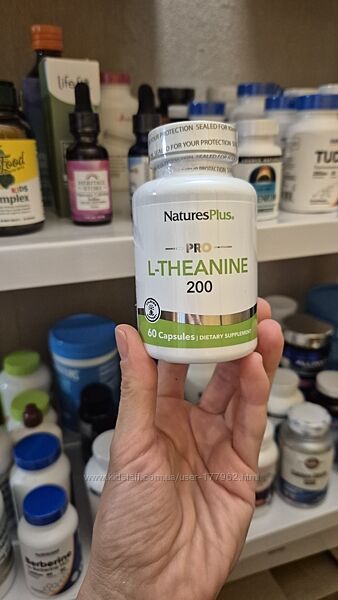 NaturesPlus, Pro, L-теанин 200, 60 капсул