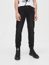 Джинси джоггерти підлітку утеплені-зима&92чорний колір 