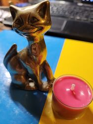 Кот-подсвечник металлический