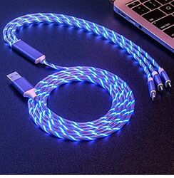Светящийся USB кабель для быстрой зарядки 3 в 1