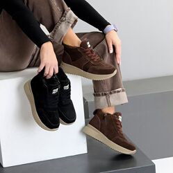 Модні спортивні замшеві зимові черевики Код 26033