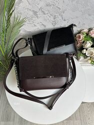 Сумочка на на три відділення Нат. замша Код 5541