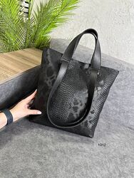 Велика сумка шоппер формат А4. Пітон еко. шкіра. Код 1012