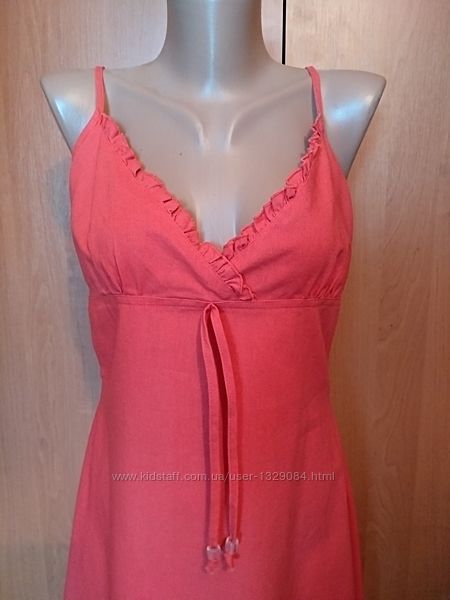 Классное льняное платье сарафан лен и хлопок Пог-46-50 см