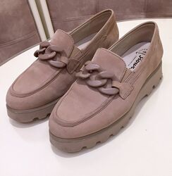 Лофери замшеві бренду SIOUX Super Soft Chunky Suede Chain Loafers Hazelnut 
