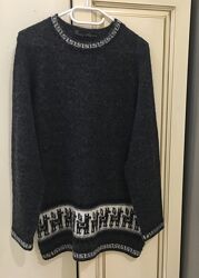 светр з бебі альпаки 100 BABY ALPACA Sweater Grey white   SIZE M/L Стан ід