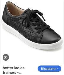 Кеди чорні зі шкіри HOTTER Brook leather trainers black Оригінал. Зі свіжих 
