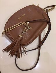 Сумочка шкіряна брендова MICHAEL KORS Leather Crossbody Bag with Charm Came