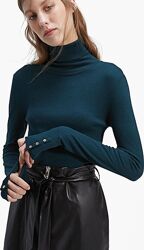 Смарагдовий зелений трикотажний гольф  Viscose Turtleneck Sweater Emerald G