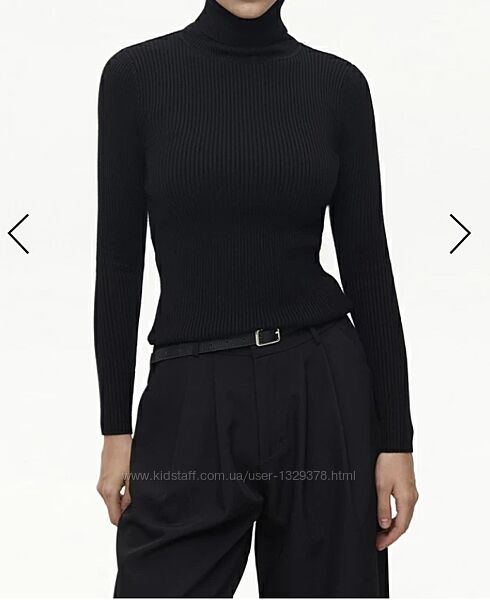 Чорний трикотажний гольф EXPRESS Viscose Nylon Turtleneck Rib Knit Sweate