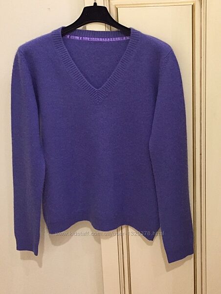 Светр з кашеміру 100 CASHMERE Purple V neck Sweater оригінал SIZE S /XS С
