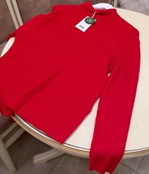  Новий гольф C&A PREMIUM Bright Red Relaxed Fit Rib Knit Soft Turtleneck Sw