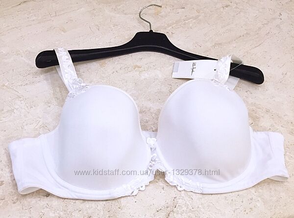 Новий. Білосніжний гладкий бюст преміум бренду ULLA POPKEN White Embroidery 