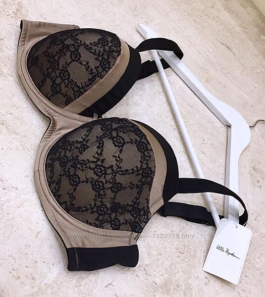 Новий. бюст преміум бренду ULLA POPKEN White Embroidery Lace Bra Beige Gol