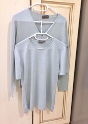 Светр набір шовк кашемір  SILK & CASHMERE Set Nude Light Blue SIZE S Стан б