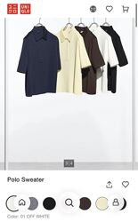 Нове. Трикотажне поло UNIQLO polo sweater off white  SIZE S /M Трикотаж щіл