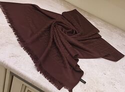 Новий. Коричневий палантин з шовку кашеміру SILK & CASHMERE Monogram Big Sca