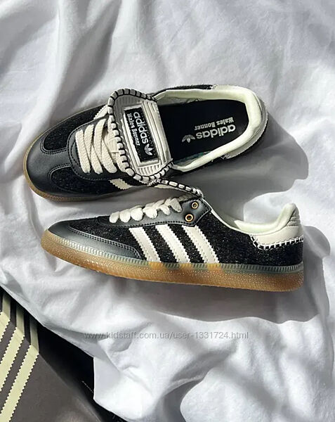 Кросівки adidas samba pony x wales bonner black white  адідас самба поні 
