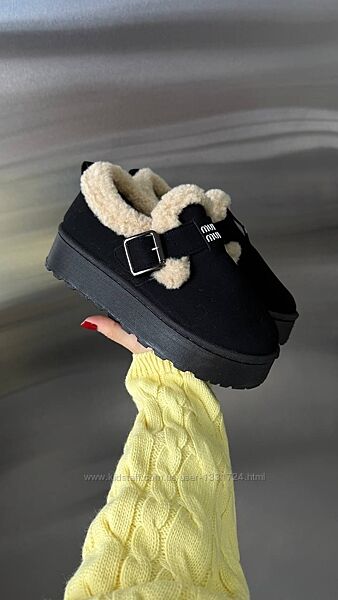 Трендові уги чорні на потовшеній підошві