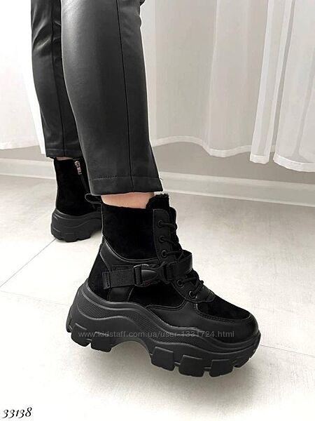 черевики на спортивній підошві Утеплені штучним тонким хутром 37,39,40