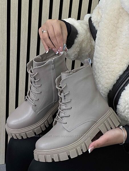 Черевики зимові жіночі натуральна шкіра бежеві 