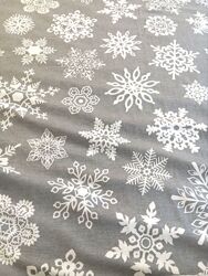 Підковдра новорічна сніжинка на сірому- фланель, всі розміри. пошиття по 