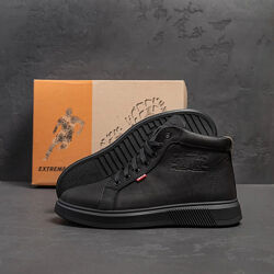 Мужские зимние ботинки / натуральная кожа / шерсть / качество 