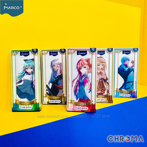 Новинка 2025 набір олівців Marco Chroma 50 Pieces Manga з персонажами манги
