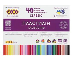 Пластилін CLASSIC 40 кольорів, 800грам, KIDS Line, чудова якість 