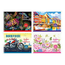 Альбом для малювання глітер 36 аркушів на суцільній пружині, ТМ Апельсин 