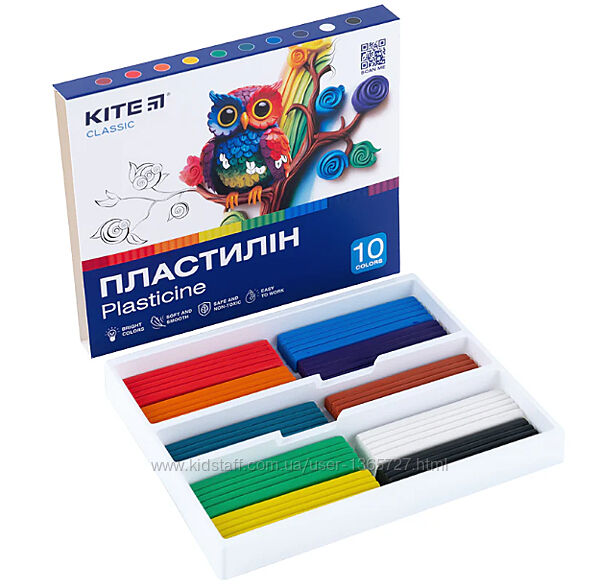 Пластилін Kite Classic K-1086, 10/12 кольорів