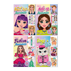 Книги з наліпками Студія краси для дівчат, ТМ Апельсин 