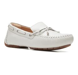 Шкіряні туфлі Clarks mocc tie white