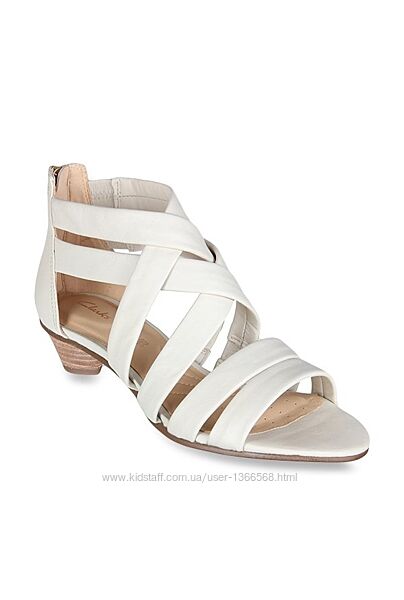 Шкіряні босоніжки clarks mena silk white