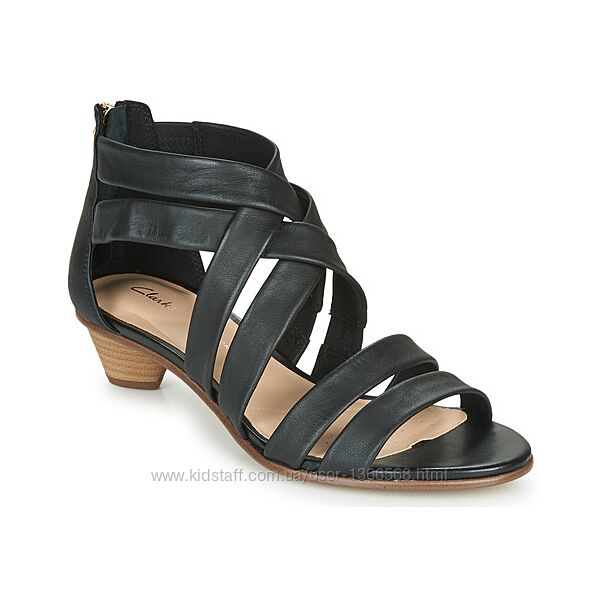 Шкіряні босоніжки clarks mena silk black