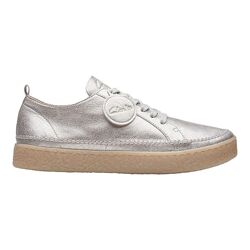 Шкіряні кросівки clarks barleigh lace silver metallic