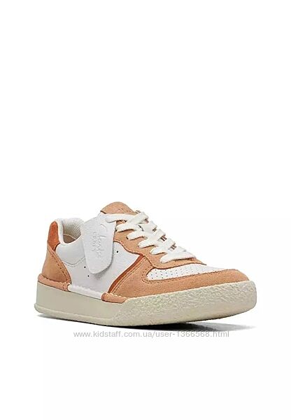 Шкіряні кросівки clarks craft cup court sand stone