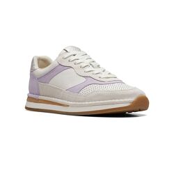 Шкіряні кросівки clarks craft run tor off white intere
