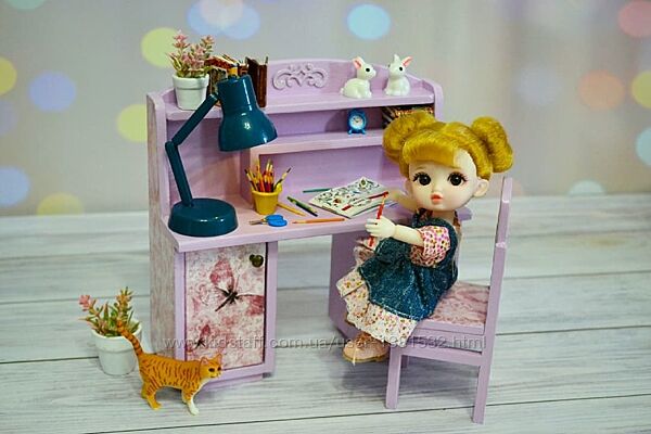 Мебель для кукол стол письменный со стулом