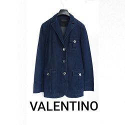 Джинсовый пиджак Valentino оригинал синий пиджак Валентино синий жакет