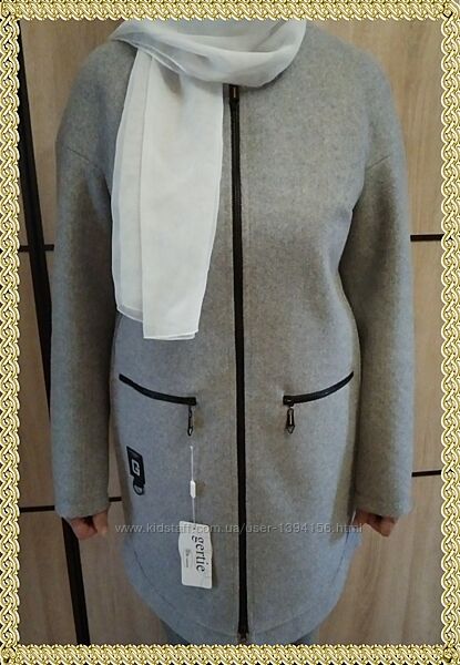 Красивое демисезонное женское пальто р.48, новое
