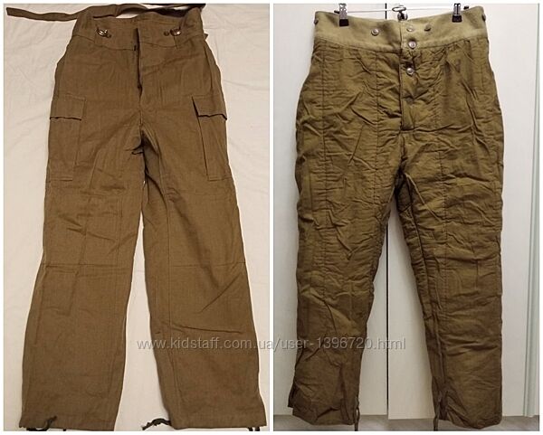 Теплые ватные военные штаны афганка низ 50-3 2е комплект Ссср 1986г.