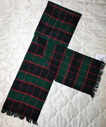 Шарф зеленый акрил 165Х25см мужской шарф в клетку