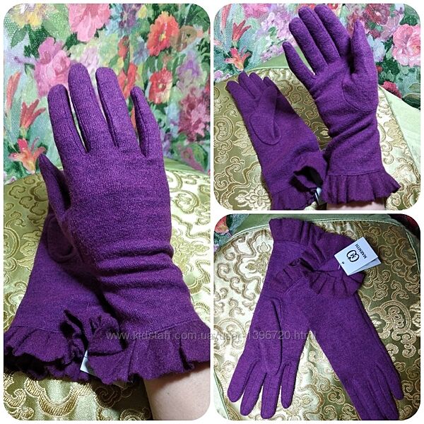 Фіолетові перчатки фиолетовые перчатки женские 40шерсть 6.5-7.5