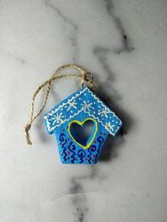 Новогодние украшение игрушка домик-пряник на ёлку подарок Hand Made